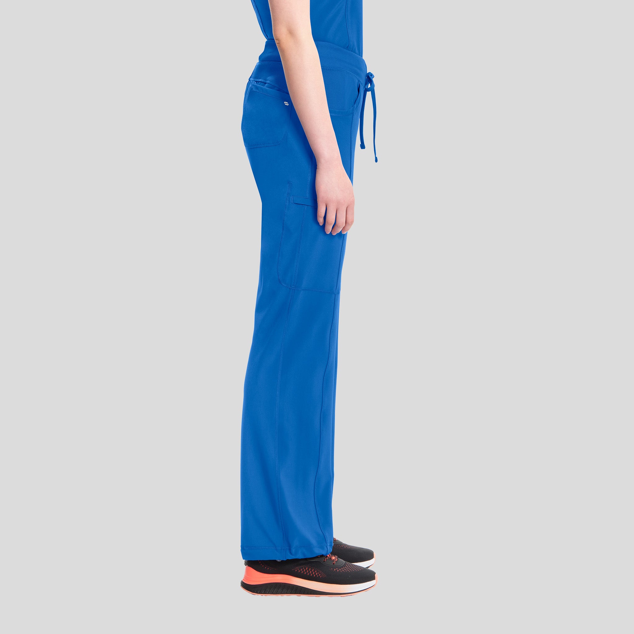 Rib Knit Drawstring Waist Scrub Pant | Royal