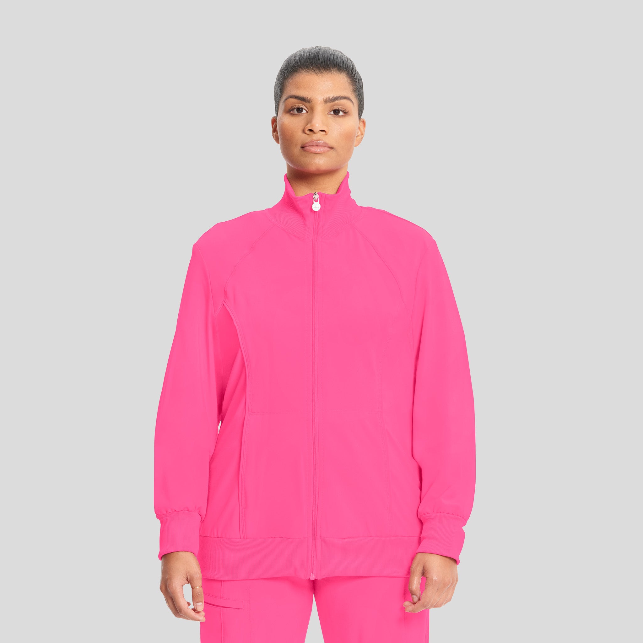 Women's Zip Front Warm-Up | Carmine Pink