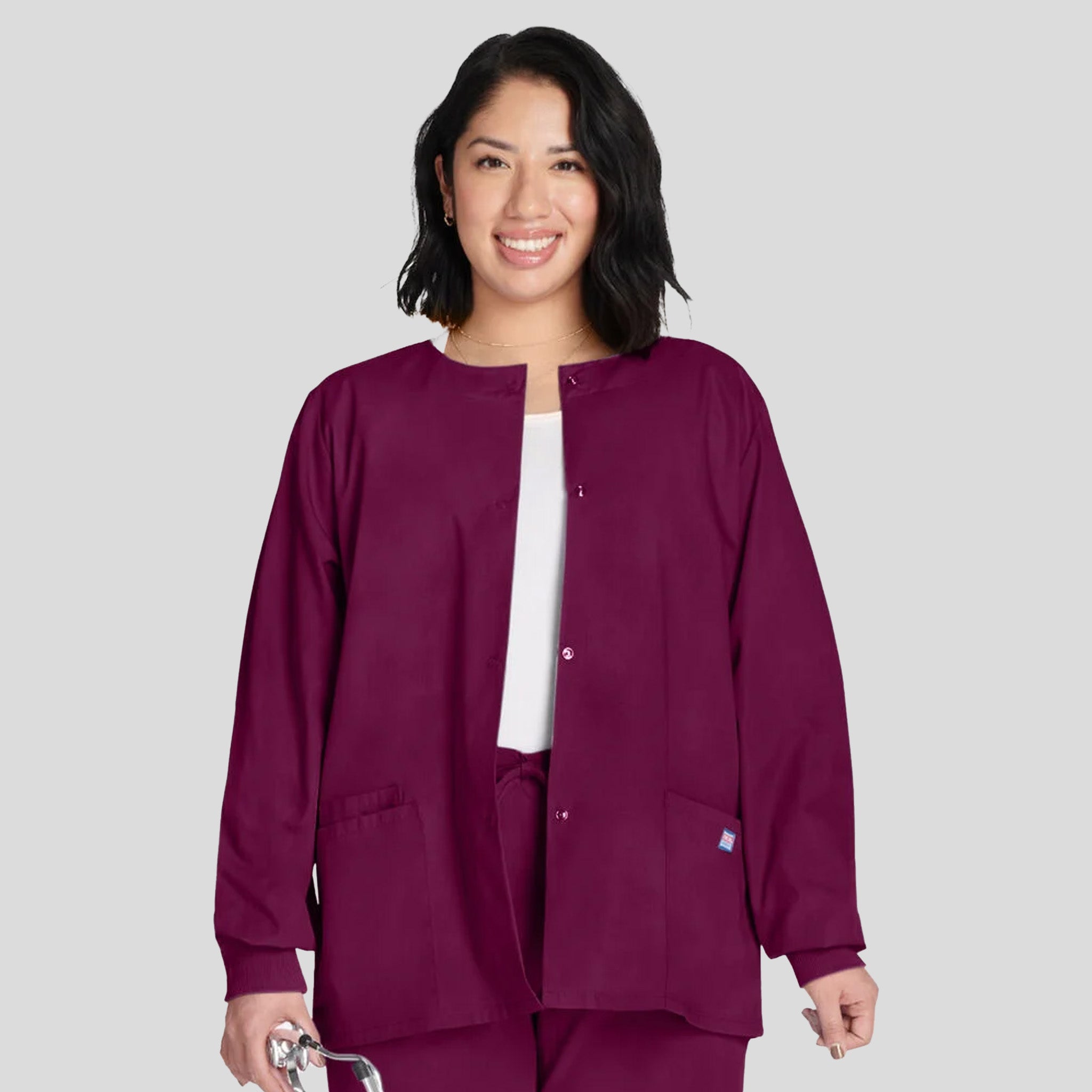 Women's Snap Front Jacket | Wine
