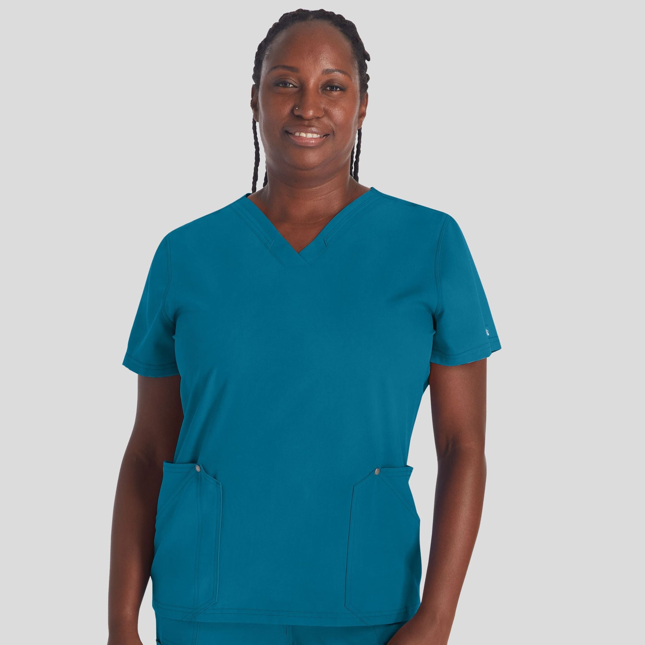 Women's V-Neck Scrub Top | Caribbean