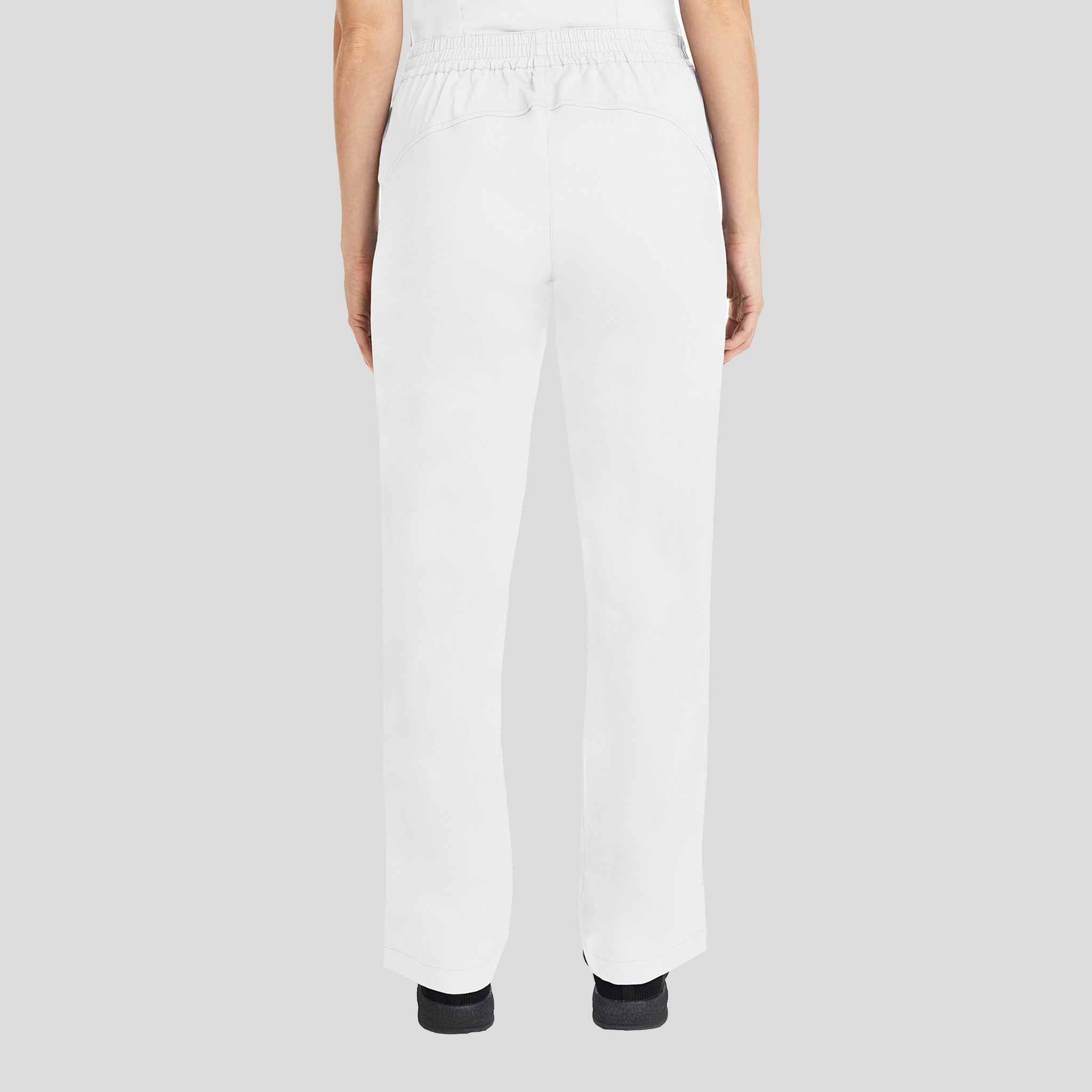 Taylor Elastic Waist Drawstring Scrub Pant | White