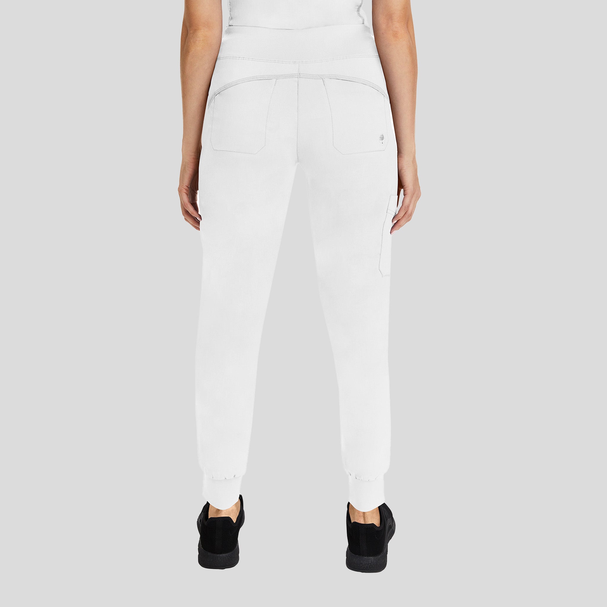 Tara Yoga Jogger Scrub Pant | White