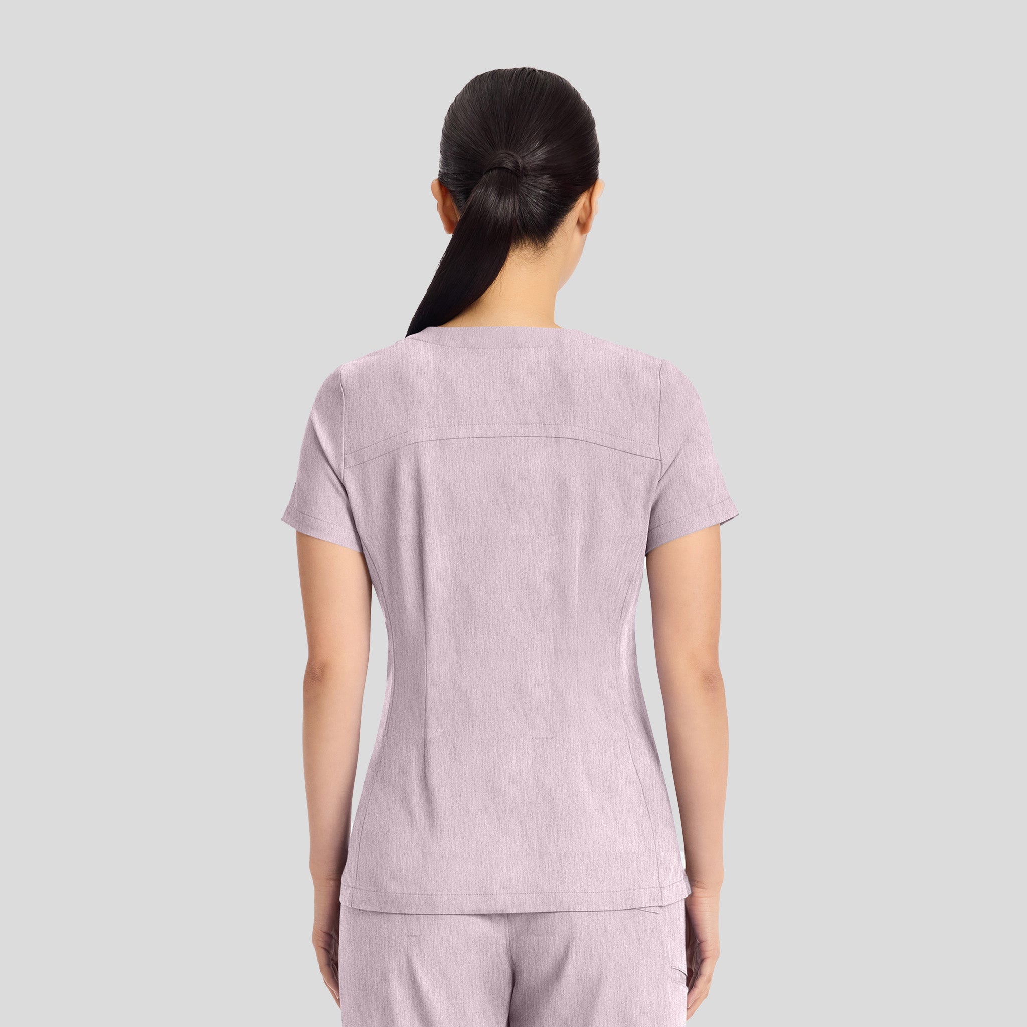 Women's Briana Y-Neck Scrub Top | Pink Pearl