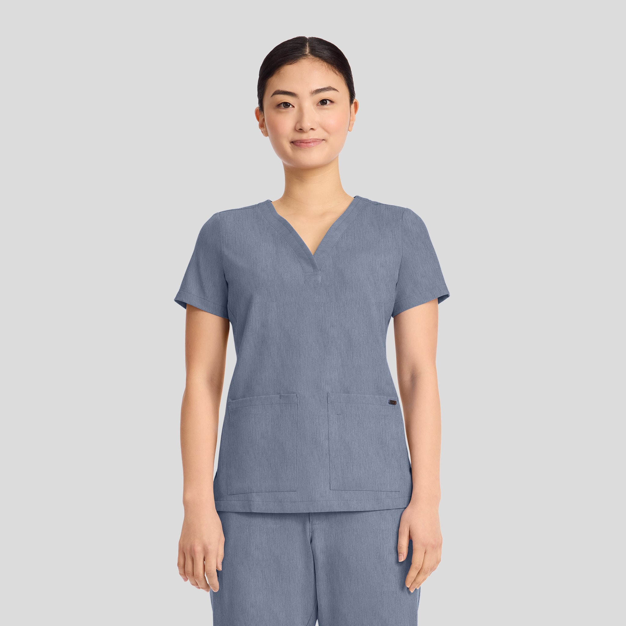 Women's Briana Y-Neck Scrub Top | Twilight Blue
