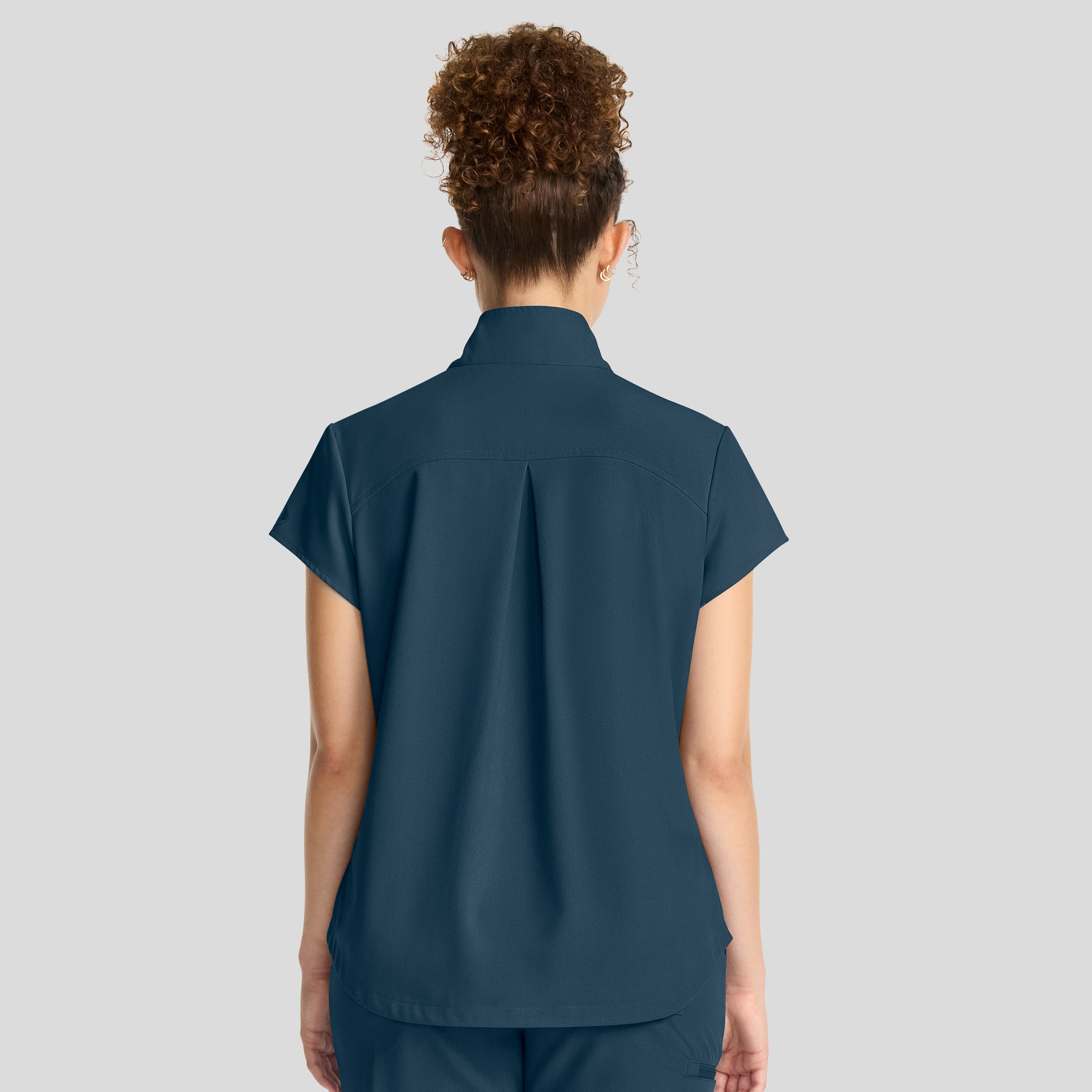 Women's Bella Quarter Zip Scrub Top | Caribbean