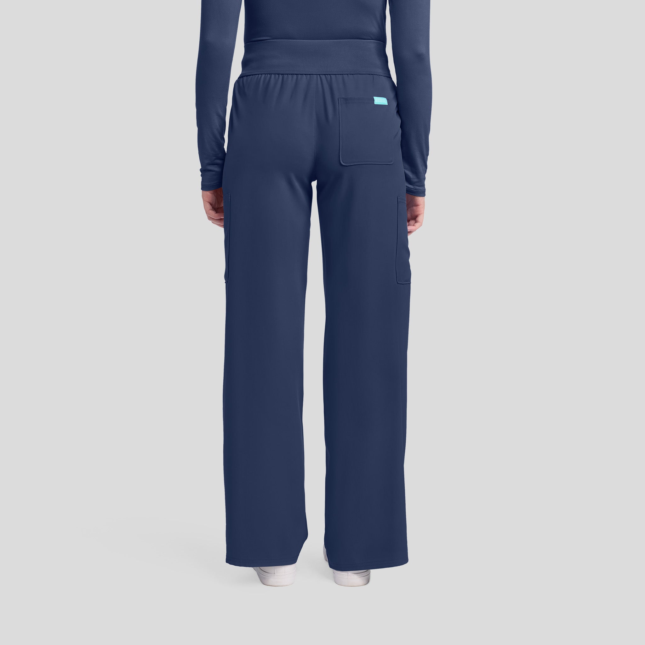 5-Pocket Ruched Wide Leg Scrub Pant | Navy