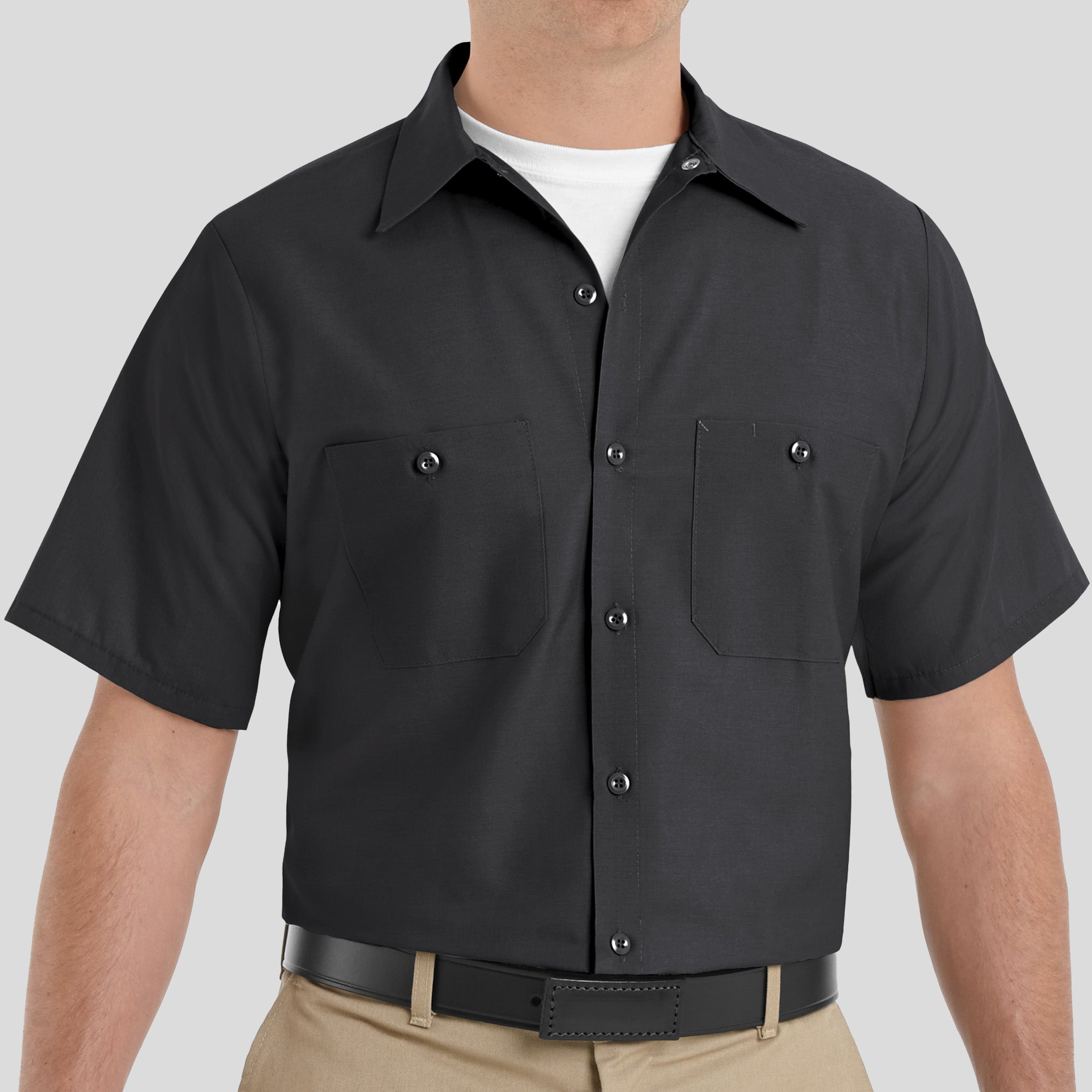 Men's Short Sleeve Industrial Work Shirt | Black