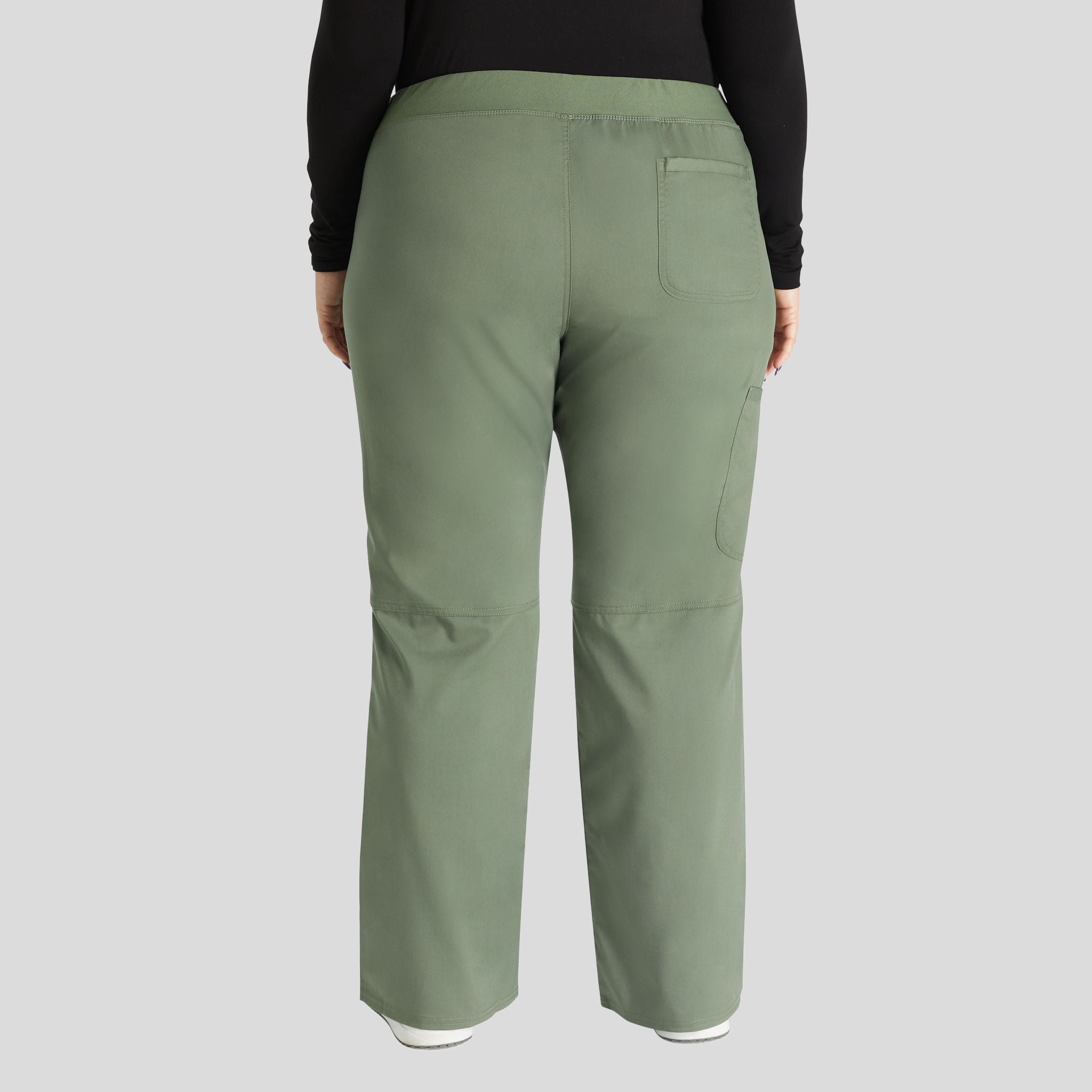 Women's Elastic Waistband Cargo Pull-On Scrub Pant | Olive