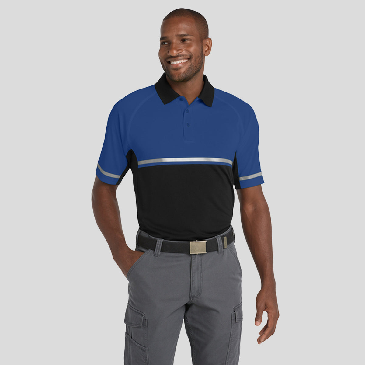 Select Lightweight Snag-Proof Enhanced Visibility Polo | Royal/Black
