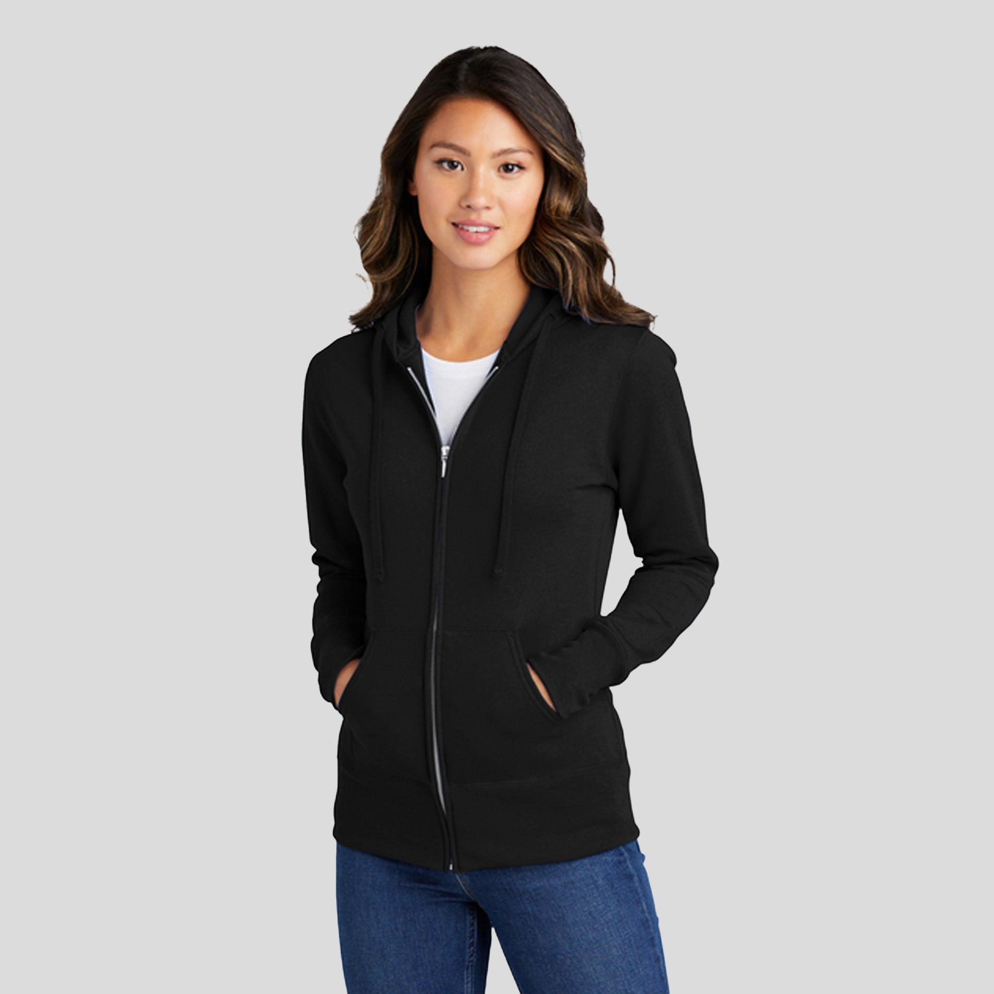 Women's Core Fleece Full-Zip Hooded Sweatshirt | Jet Black