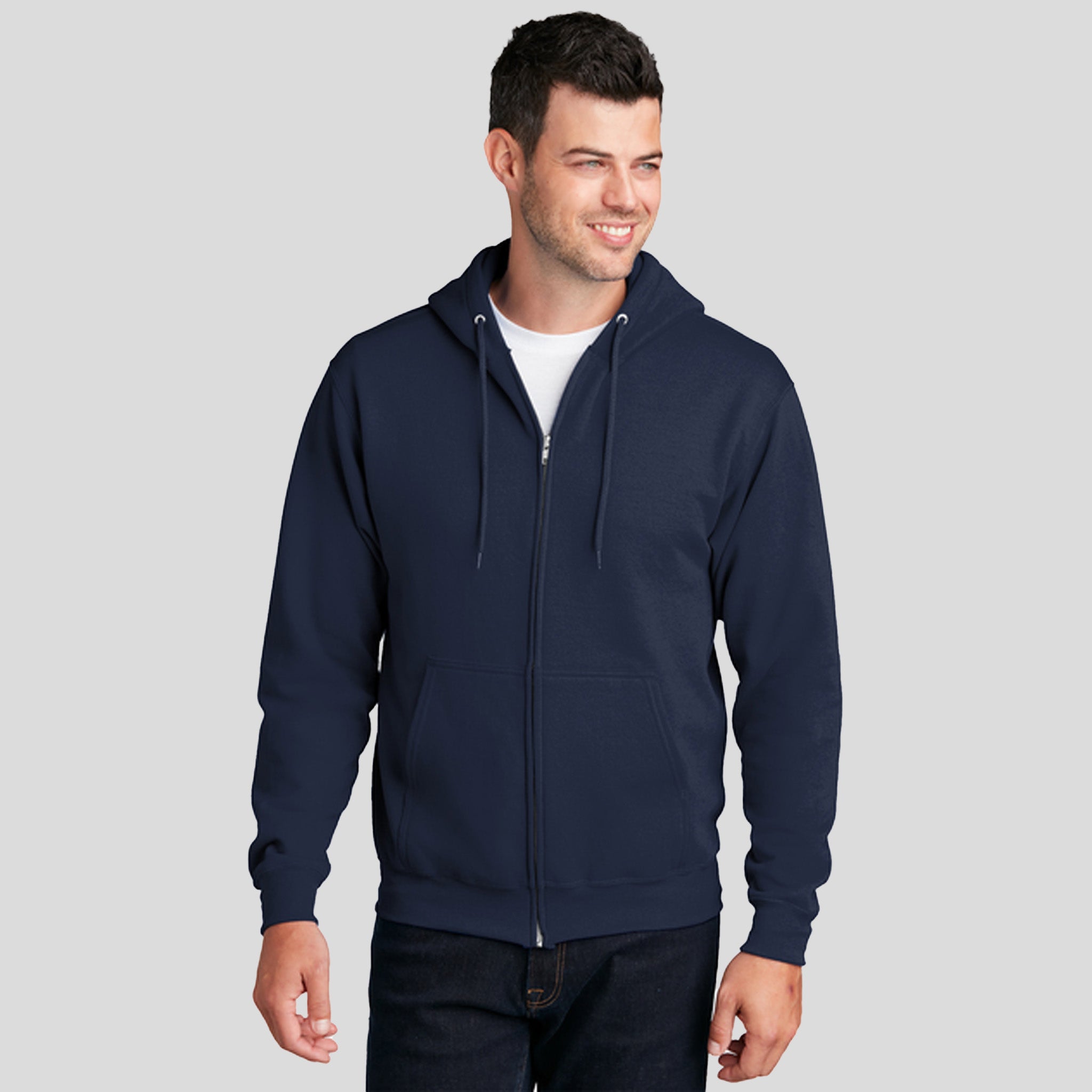 Core Fleece Full-Zip Hooded Sweatshirt | Navy