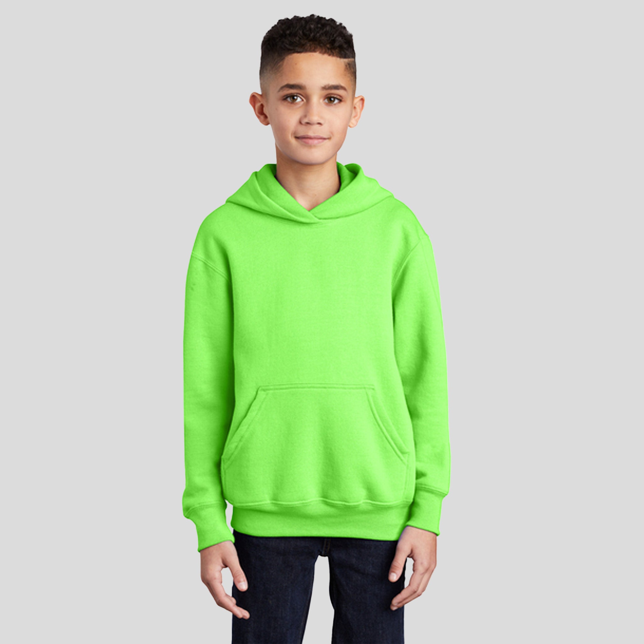 Youth Core Fleece Pullover Hooded Sweatshirt | Neon Green
