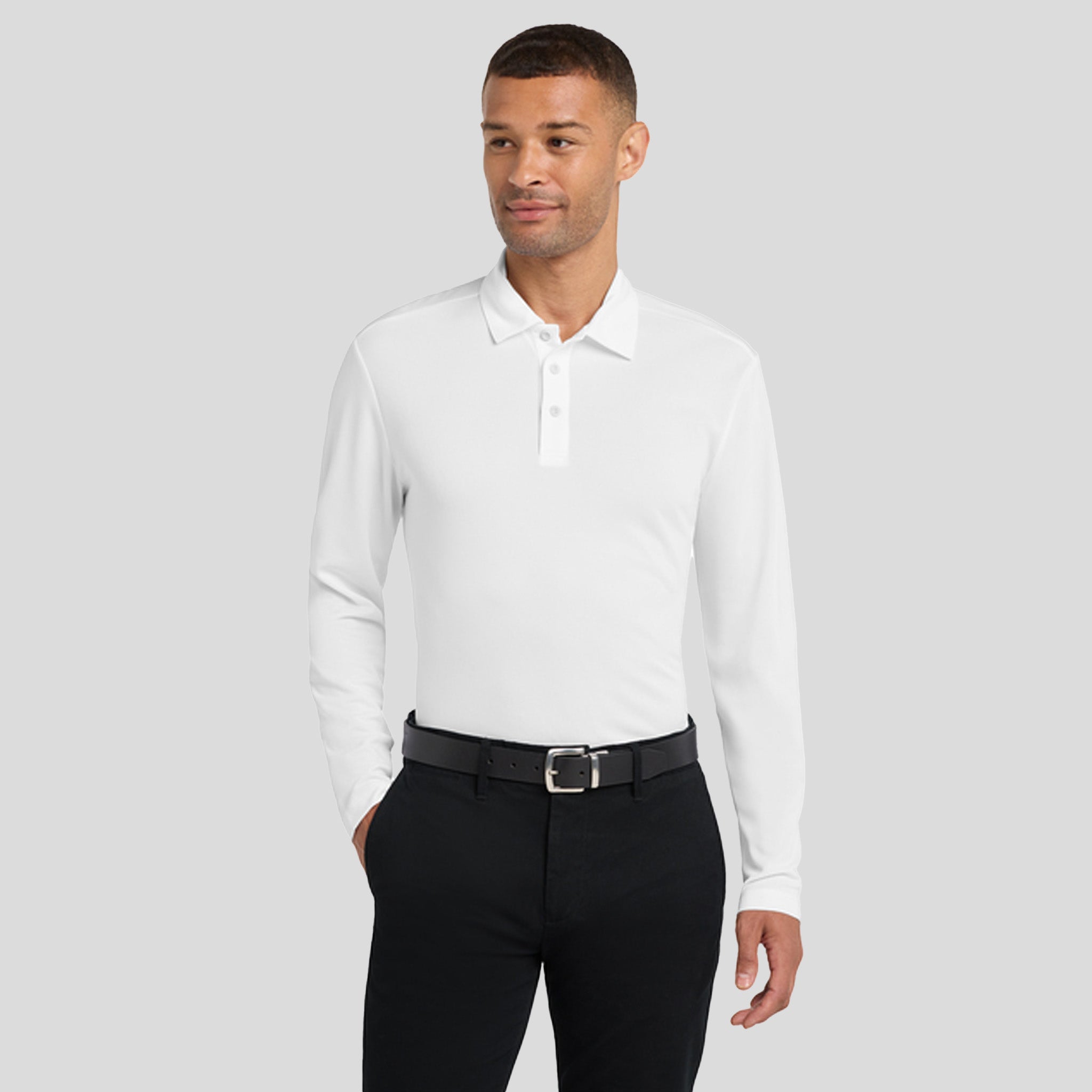 Silk Touch™ Performance Long Sleeve Polo | White