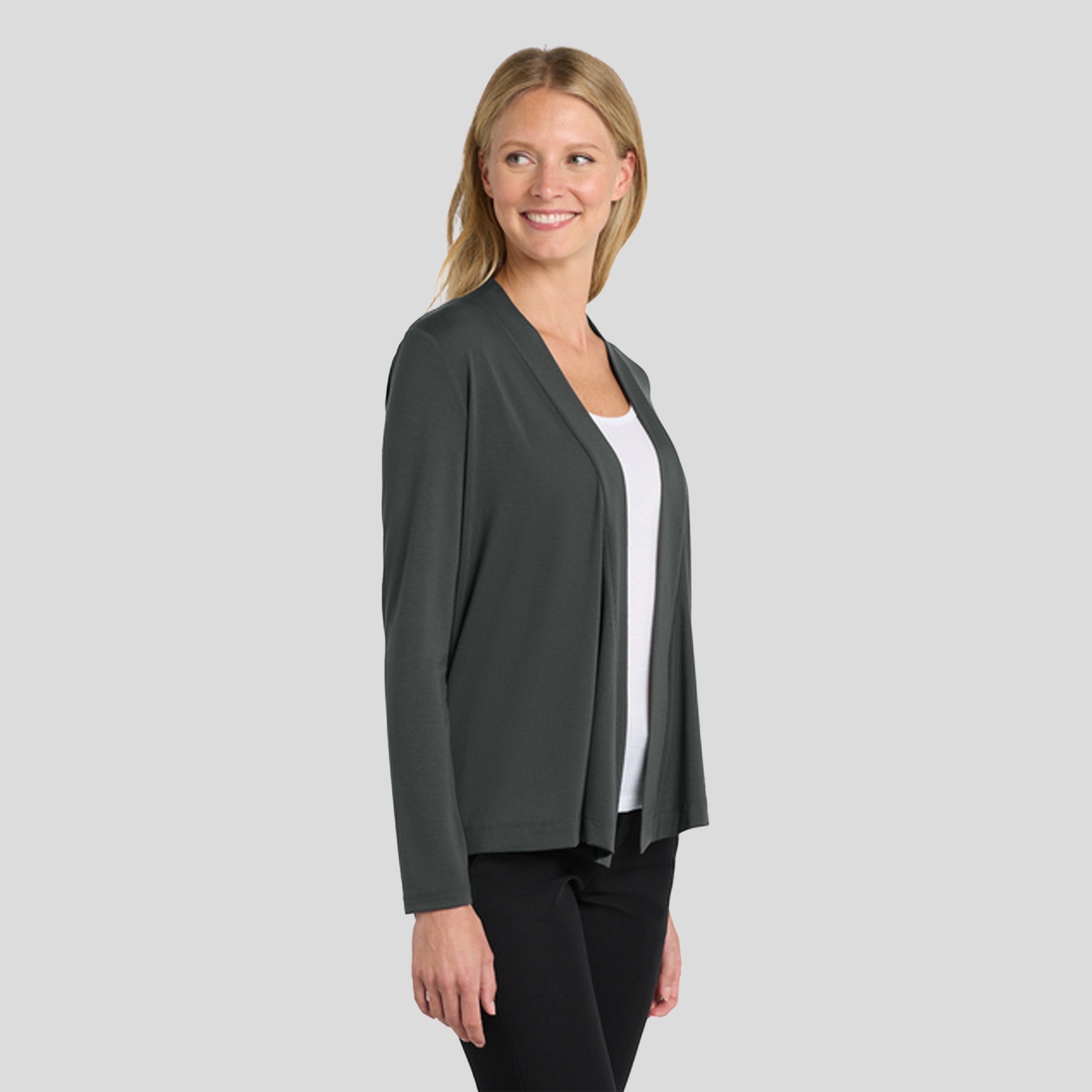Women's Concept Open Cardigan | Grey Smoke