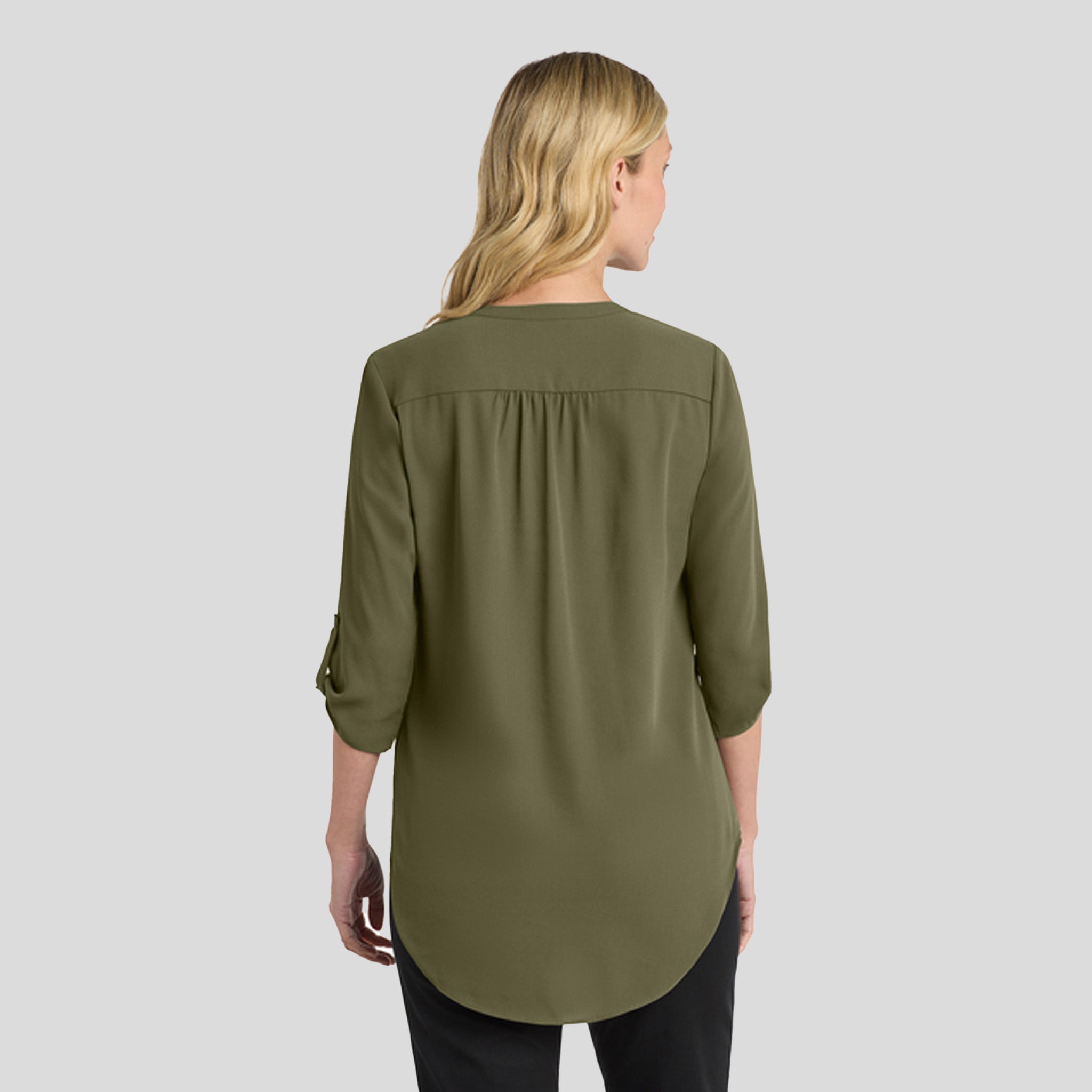Women's 3/4-Sleeve Tunic Blouse | Deep Olive