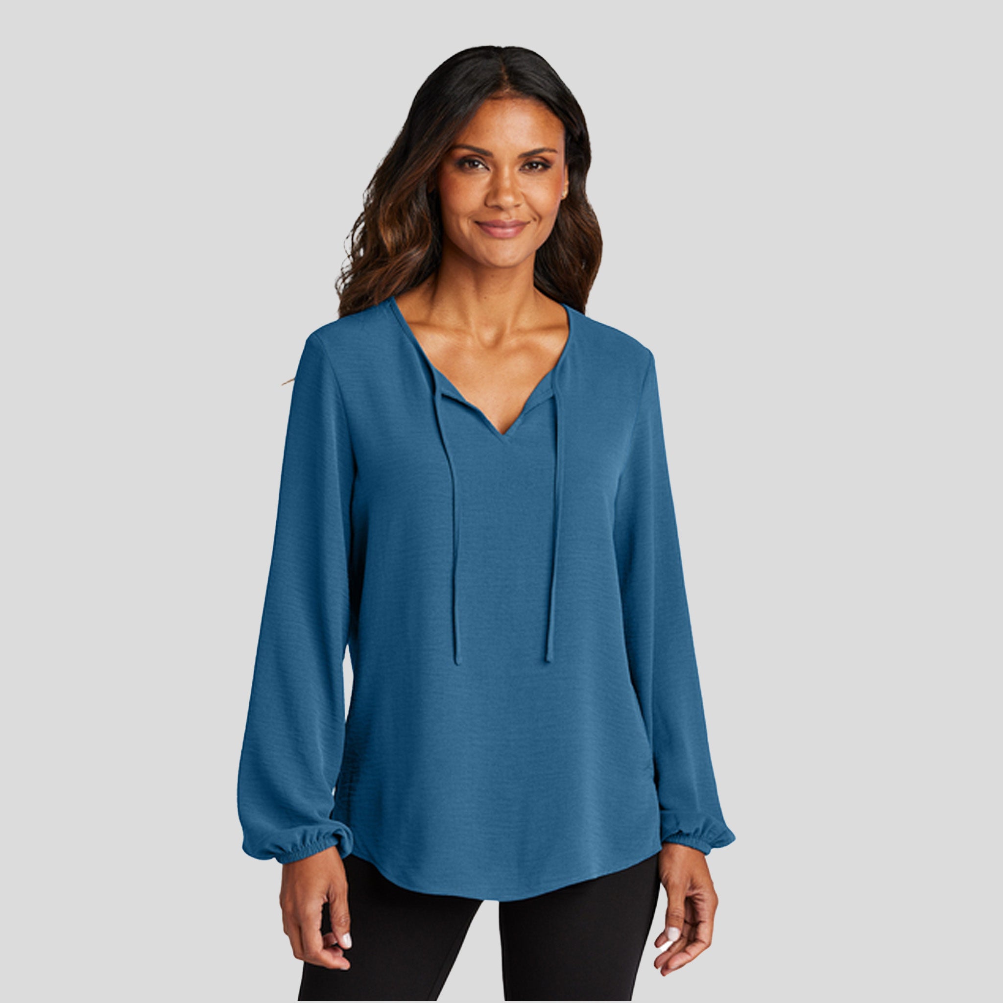 Women's Textured Crepe Blouse | Aegean Blue