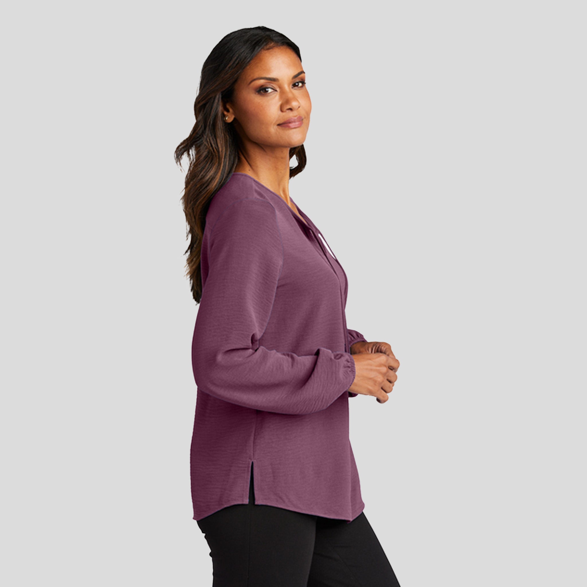 Women's Textured Crepe Blouse | Purple Mist