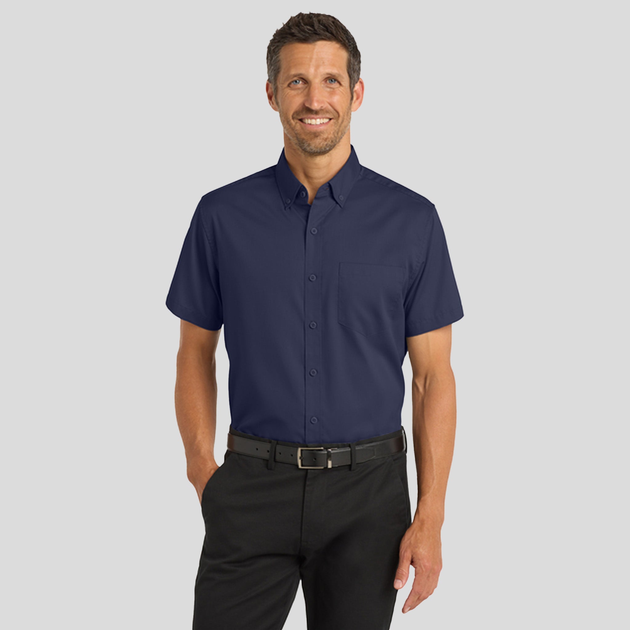 Men's Short Sleeve SuperPro™ Twill Shirt | Navy