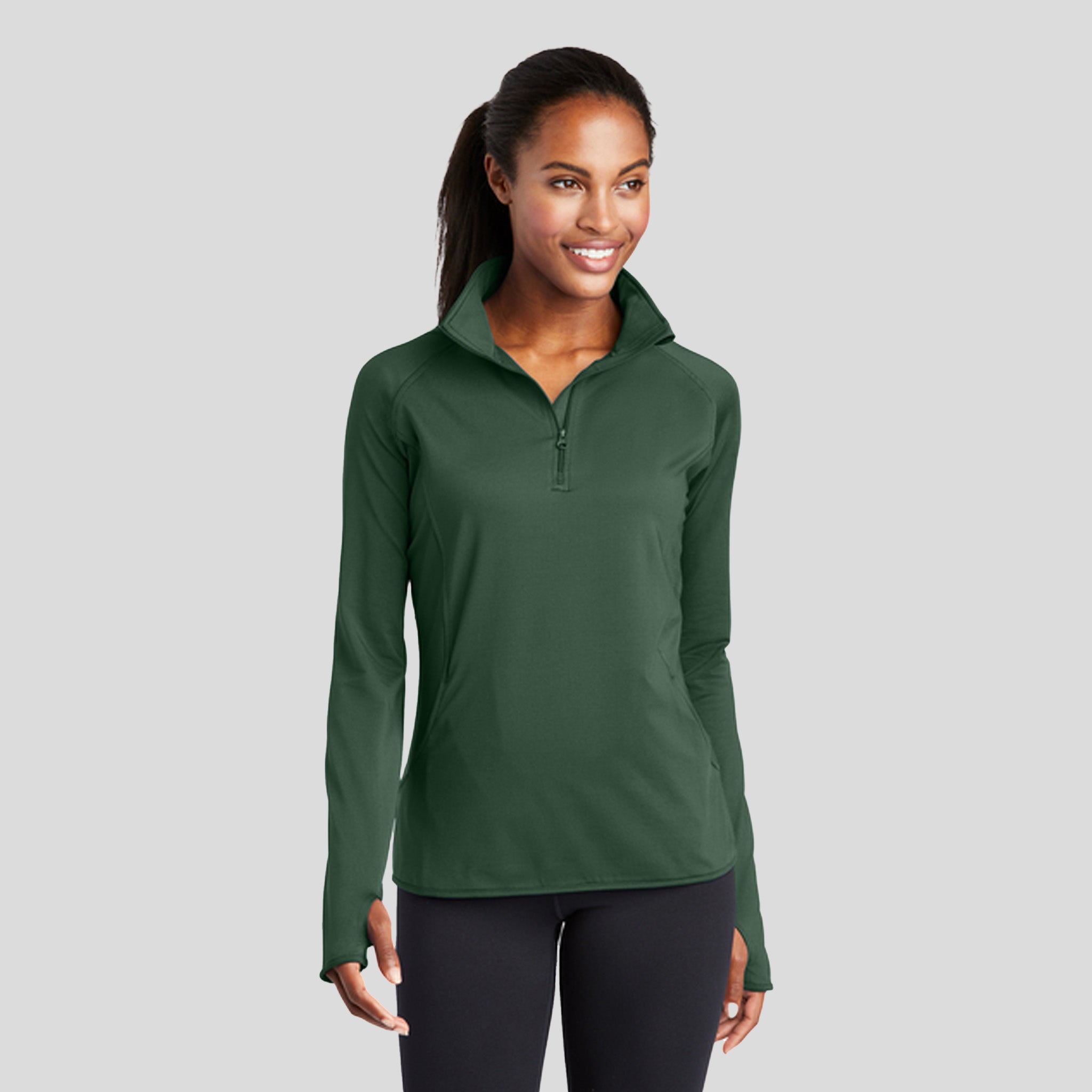 Women's Sport-Wick® Stretch 1/4-Zip Pullover | Forest Green
