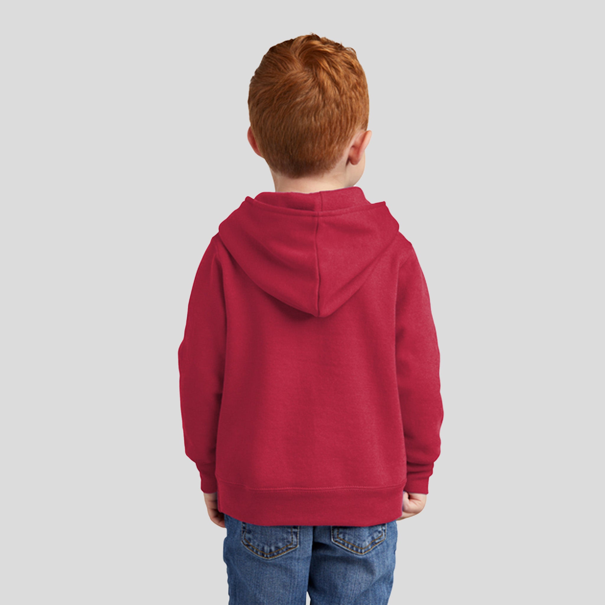Toddler Core Fleece Pullover Hooded Sweatshirt | Red
